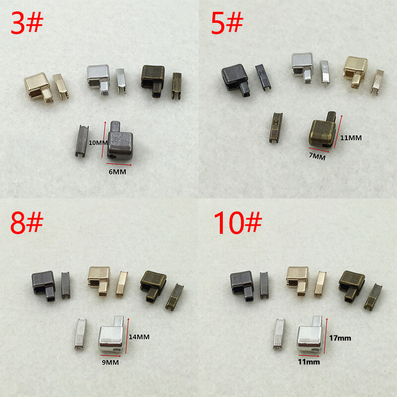 2sql 5 Sets Accessories Tailor Open End Sewing Tools Metal Bottom Stopper Zipper Repair Zipper Stoppers DIY