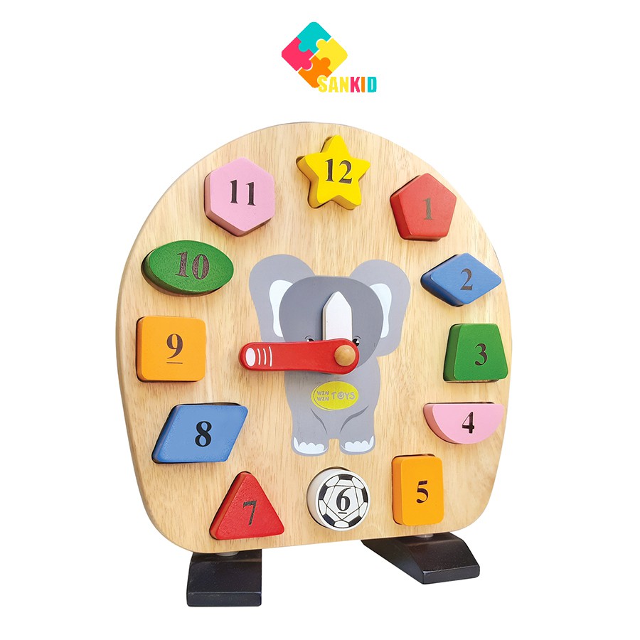 [Hoàn Tiền 10%]Đồng hồ voi con - Đồ chơi gỗ Winwintoys