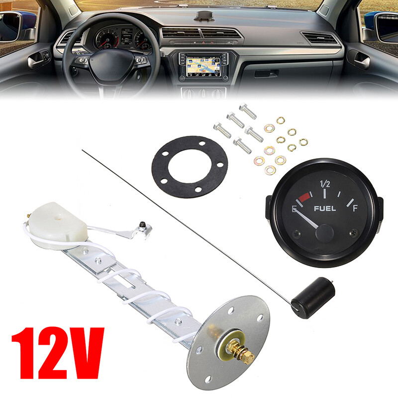 BOKALI 1 Bộ Đồng Hồ Đo Mức Nhiên Liệu Xe Hơi 52Mm 12V Với Cảm Biến E-1/Chỉ Báo Con Trỏ 2-F