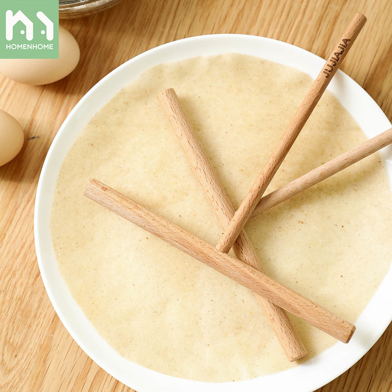 Homenhome Pancake Making Kitchen Tool Household Cake Baking Tools Beech Pancake Egg Cakes Scraper Baking Accessories