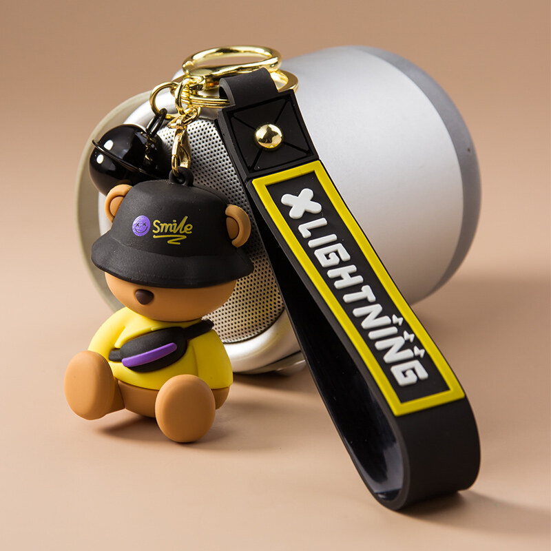 Sleeping bear cartoon keychain pendant