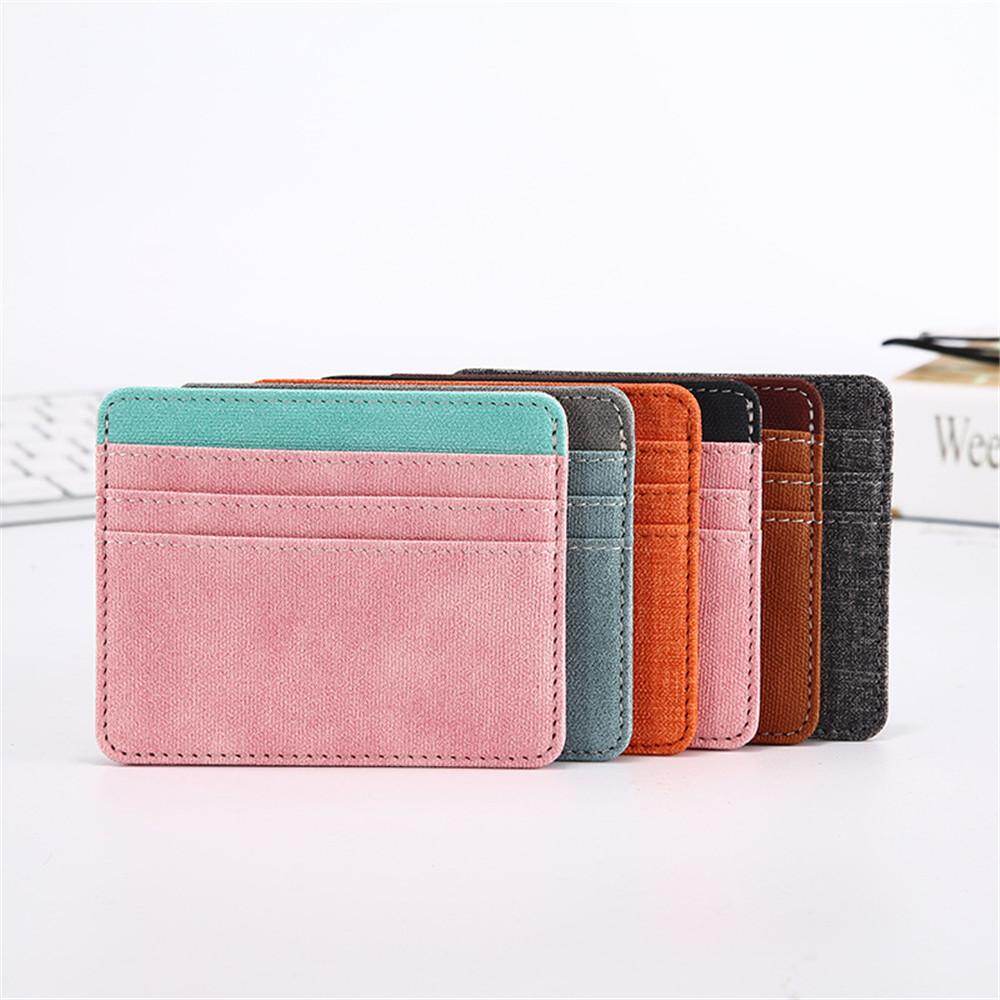 1* Fashion Wallet Case Leather Unisex Card Package Business Card Wallet Money Pocket ID Card Holder