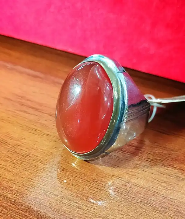 Cincin Stainless Steel Batu Akik Batu Hidup Agate Merah Red Agate Lazada