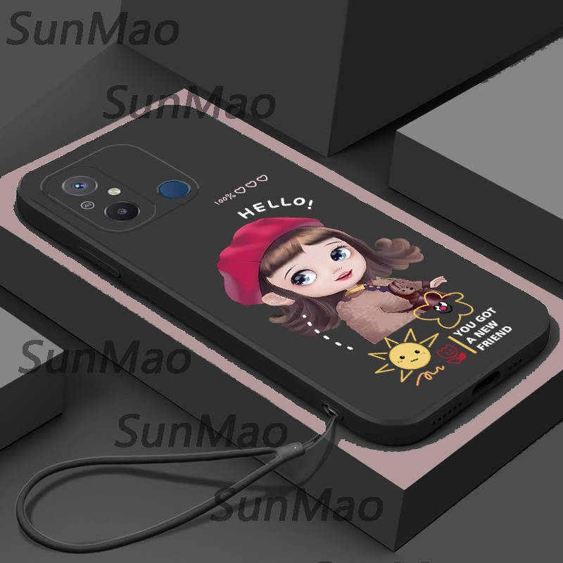 For Redmi 12C Phone Case Straight Edge Soft Shell Girls Casing