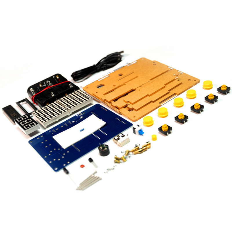 DIY Game Kit with Acrylic Case PCB Electronic Soldering Training Kit Support For Retro/Snake/Plane/Racing Games
