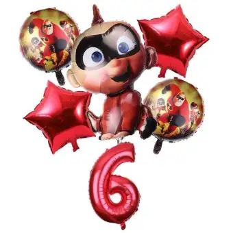 6pcs Lot Incredibles 2 Balloon Baby Birthday Party Decorations
