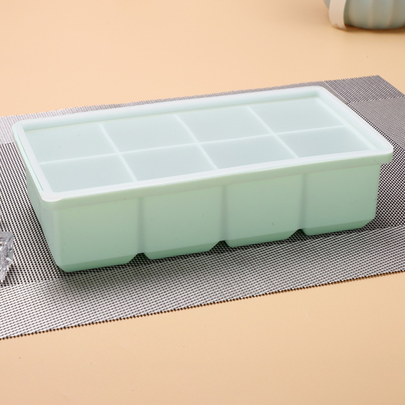Terylin Silicone Ice Cube Tray DIY Transparent Lid Thickened Interlayer 4/6/8 Grids Ice Cube Making Tool Kitchen Supplies Ice Cube Tray
