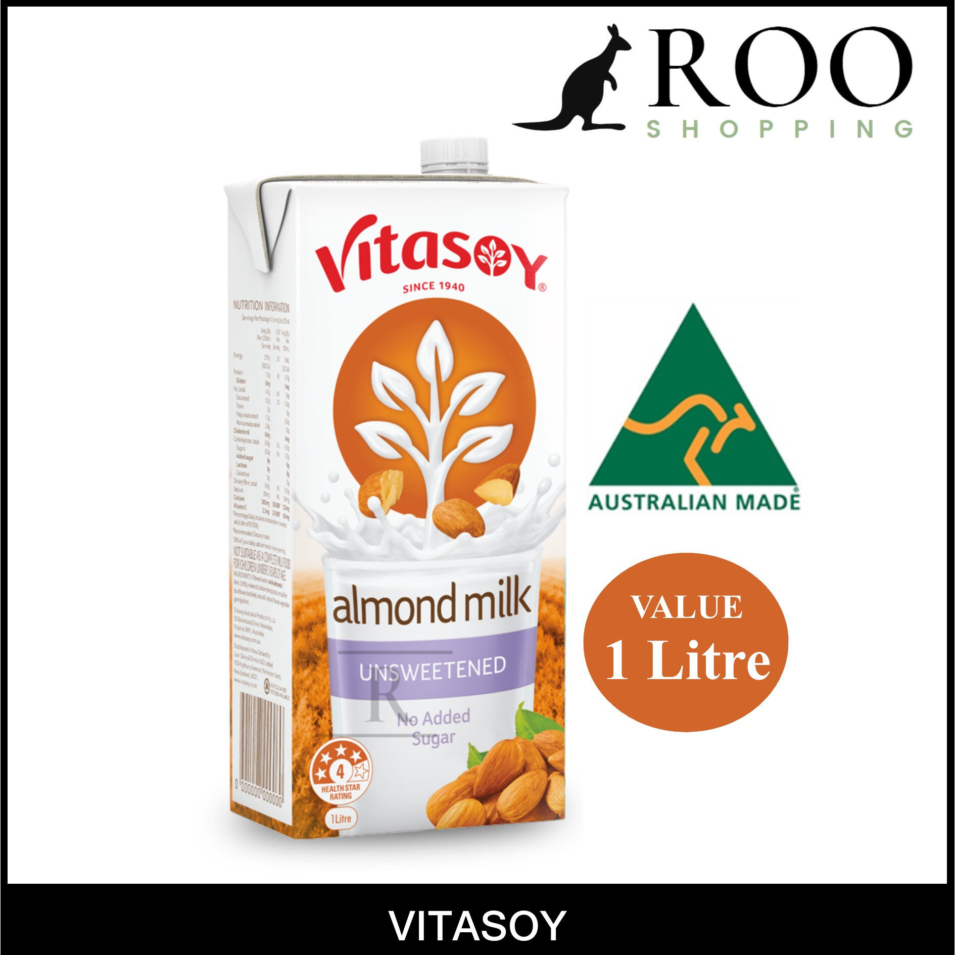 Vitasoy Almond Milk Unsweetened Australia 1L Lazada