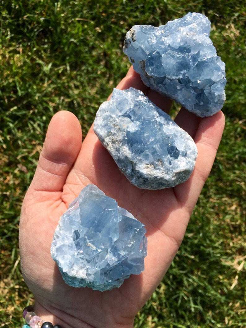 Raw Celestite Cluster Blue Celestite Geode - Celestite Cluster - Healing Crystal - Celestite Cluster - Celestite Crystal