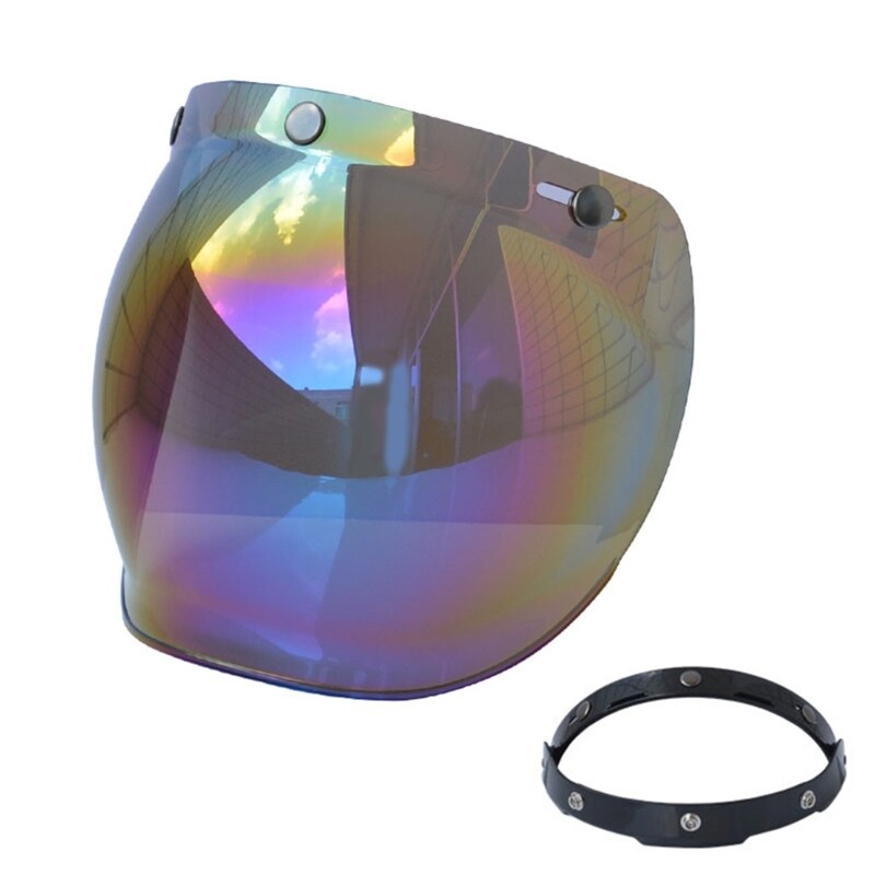 Randy Motorcycle Accessories Motorcycles Helmet Visor Lens Windshield Replacement for 3-snap Vintage Helmet Bubble Visor Lens