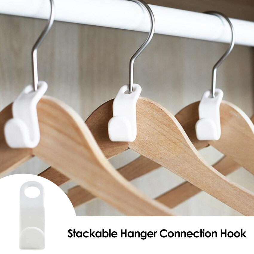 50 Pcs Clothes Hanger Connector Hooks Space Saving Coat Hanger