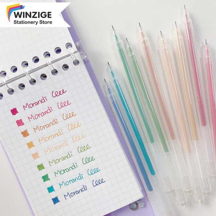 Winzige Bộ Bút Gel 9 Màu, Morandi Bút Đánh Dấu Nhật Ký Màu Cổ Điển Đồ Dùng Học Sinh