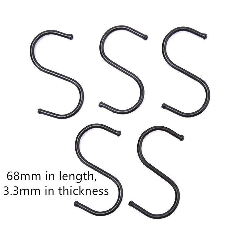 YESPERY Multifunction S-Shaped Metal Hook / Bathroom Towels Hanging Holder / Black Iron Hooks For Hanging Pans Pots Bag Storage Holder 5.0