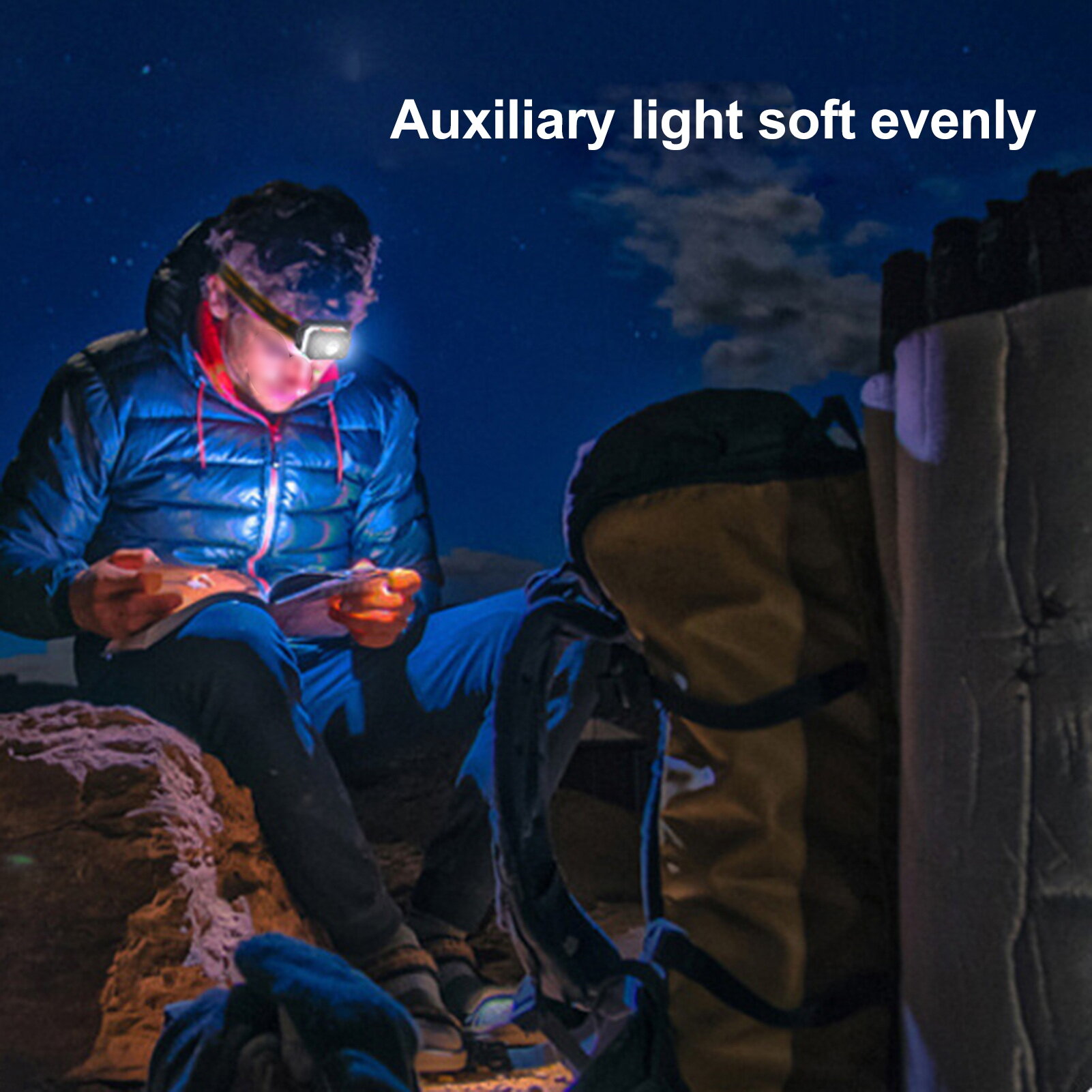 Magicaldream 1 Set LED Headlight High Brightness Waterproof Three Light Source Illumination Headlamp Night Fishing LED Lamp Camping Supplies 1 Set Ultra-Light