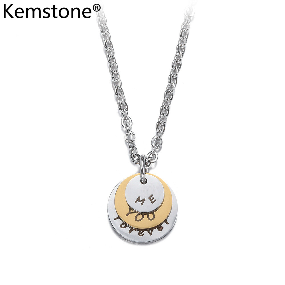 Kemstone Stainless Steel Me You Forever Couple Pendant Necklace for Men Women