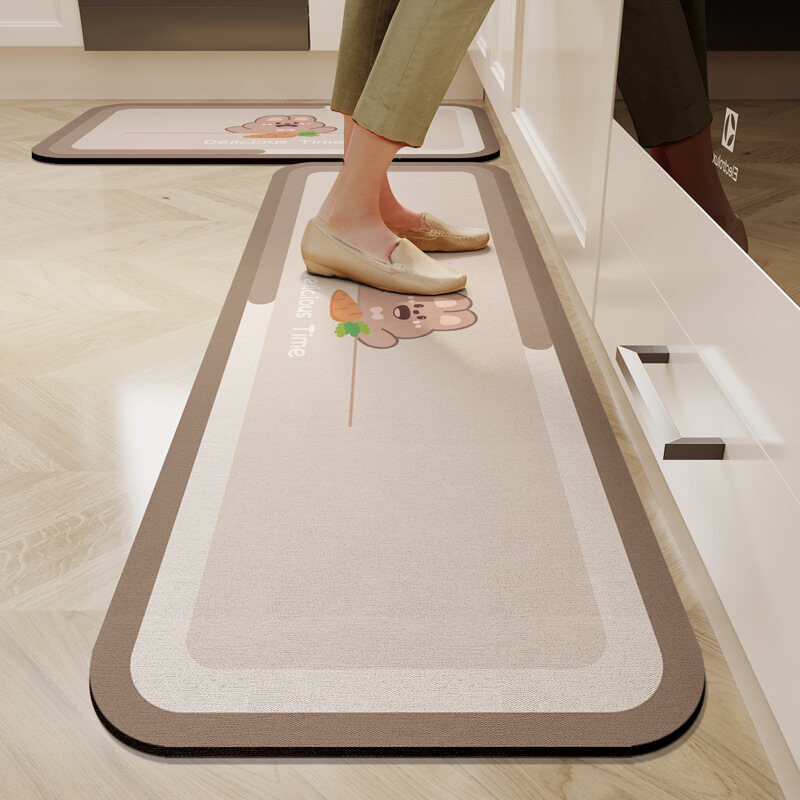 Good Quality Kitchen Mat, Natural Rubber Backing Non-Slip Kitchen Rug, Diatomite Absorbent Kitchen Floor Mat, Dirt Resist & Easy to Clean Kitchen Carpet, Standing Mat Door Mat, Entrance Mat, Toilet Bathroom Mat