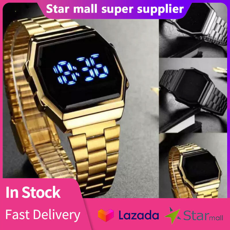 LED Digital Watches Touch Screen Watch Waterproof Fashion Stainless Steel Sports Casual Student Work Man Woman Adults Malaysia