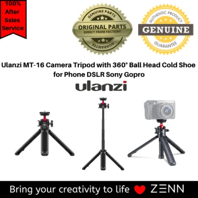 Ulanzi MT-16 Extendable Phone Camera Tripod with 4 Levels Adjustment 360° Ball Head Cold Shoe for Phone DSLR Sony Gopro