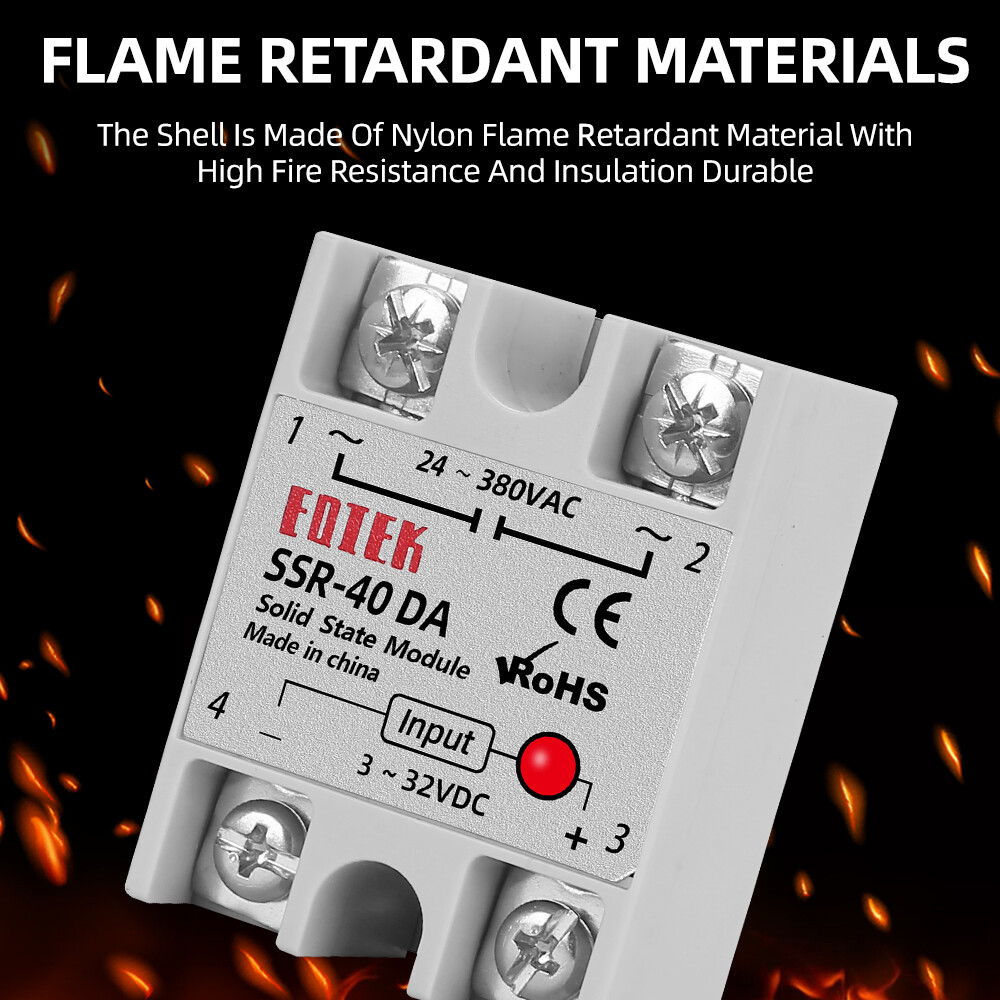 Solid State Relay 10A 25A 40A Single Phase Module 3-32V DC Input  24-380V AC Output SSR-10DA SSR-25DA SSR-40DA SSR Relay