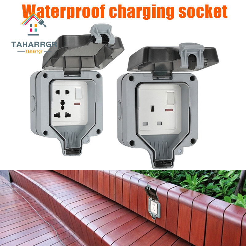 Outdoor Waterproof Socket IP66 Rainstorm-proof Charging Socket Rainproof Splash-proof Outdoor Power Outlet