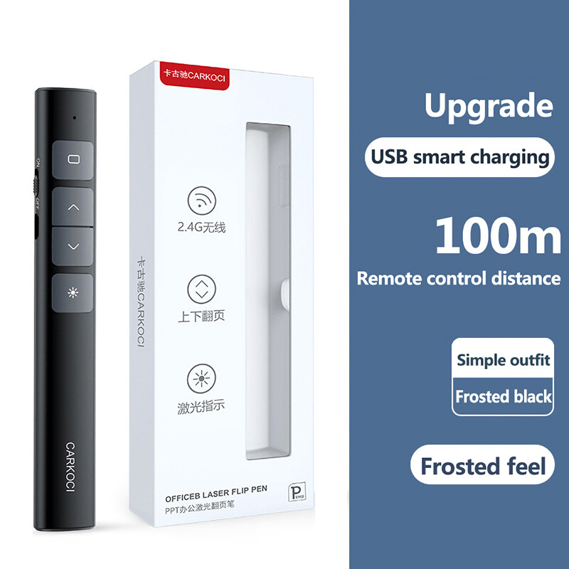 New Multifunctional Rechargeable Wireless Presentation Clicker Powerpoint Pen USB Remote Control Flip Pen Laser Courseware Remote Control Laser Projection Pointer Pen