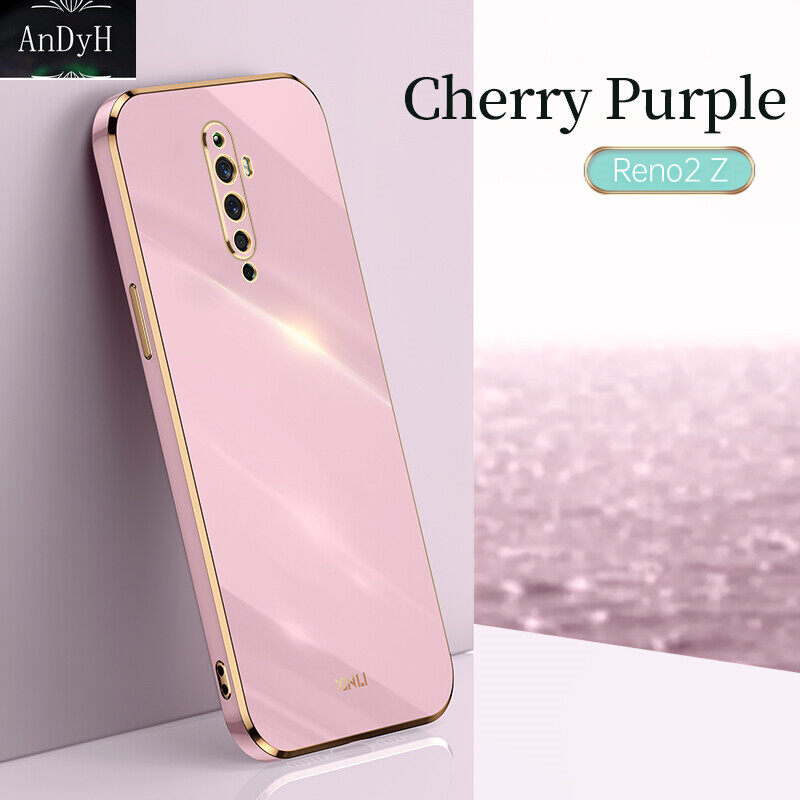AnDyH Plating phone Case For OPPO Reno 2F reno 2 casing,Precise Camera Protection cases Luxury Straight Edge Cover