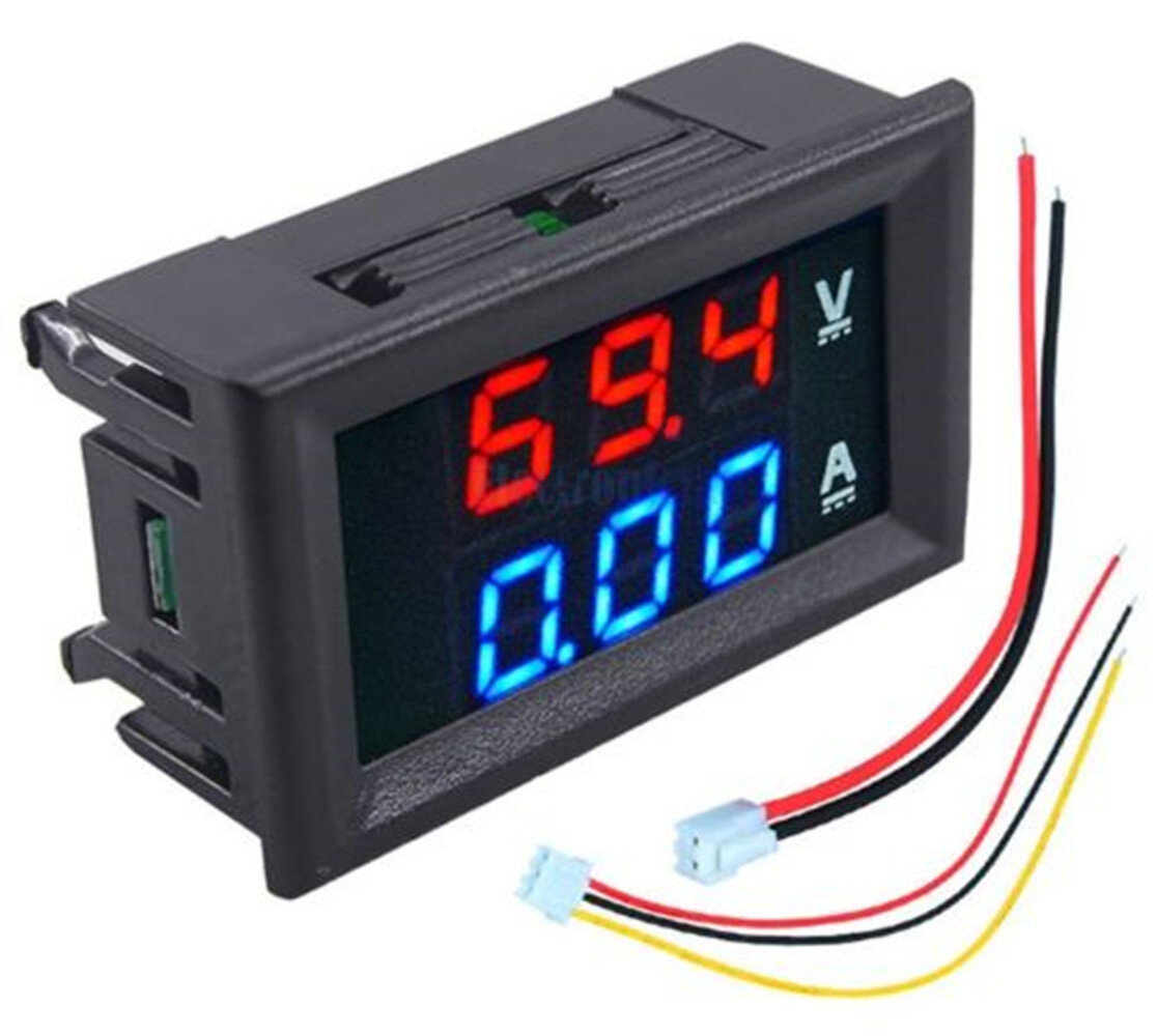 Original Aideepen 1PCS DC 100V 10A Blue+Red LED Voltmeter Ammeter Amp Dual Digital Volt Amp Meter