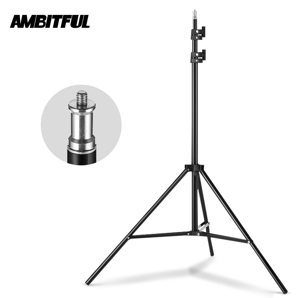 AMBITFUL 2M 1/4 Vít Chân Đèn Studio Ảnh Softbox Video Flash Ô Phản Xạ Tripod Cho Softbox Video Flash Đèn Flash Bakcground Đứng