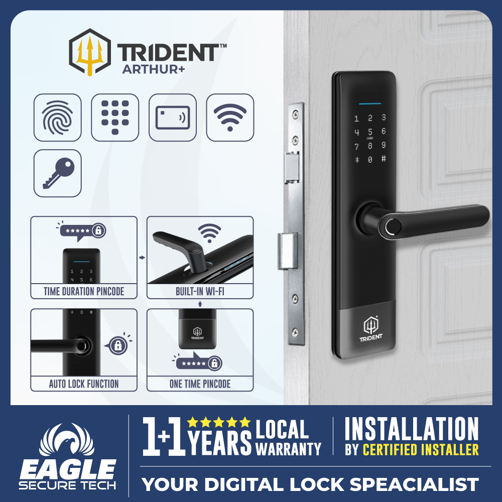 TRIDENT Smart Lock ARTHUR+ Smart Digital Door Lock Lazada
