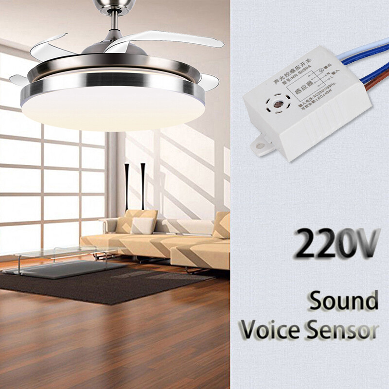 E Life Smart Store LED Sound Sensor Switch Module 220V Detector Sound Voice Sensor Intelligent Auto On Off Light Switch Automatic Voice Control Sensor Detector Switch 1-40W Ceiling Lamp Smart Voice Control Sensor