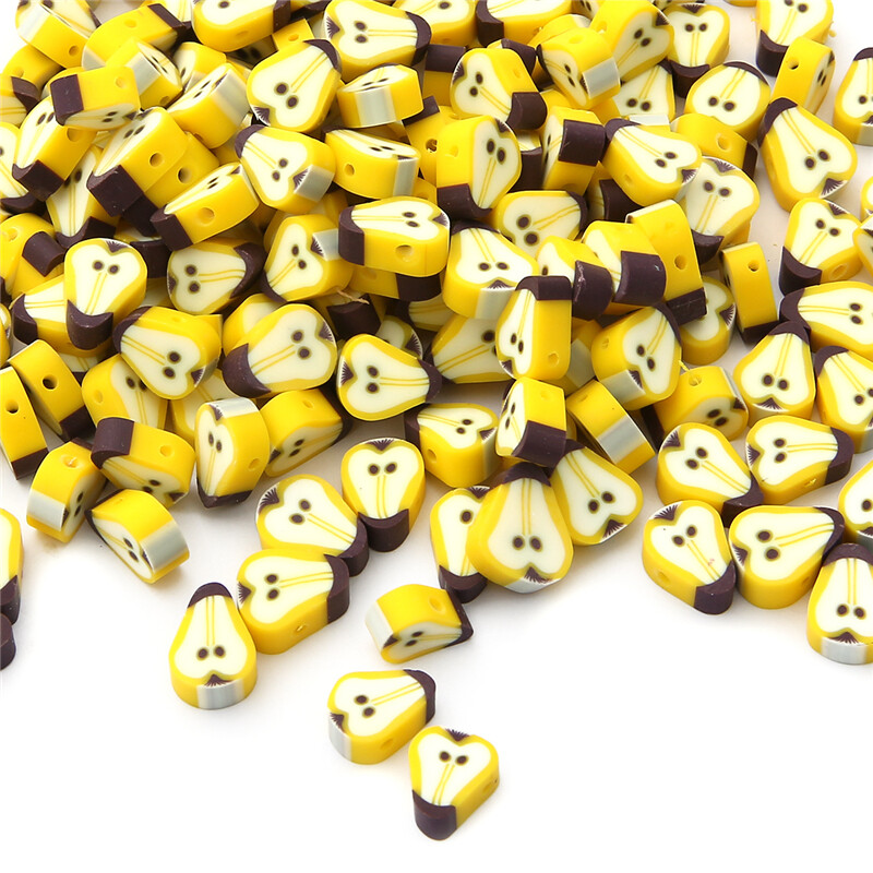 30pcs/Bag Fruit Beads Mixed Color Polymer Clay Spacer Beads For DIY Jewelry Making Bracelet Necklace Handmade Accessories
