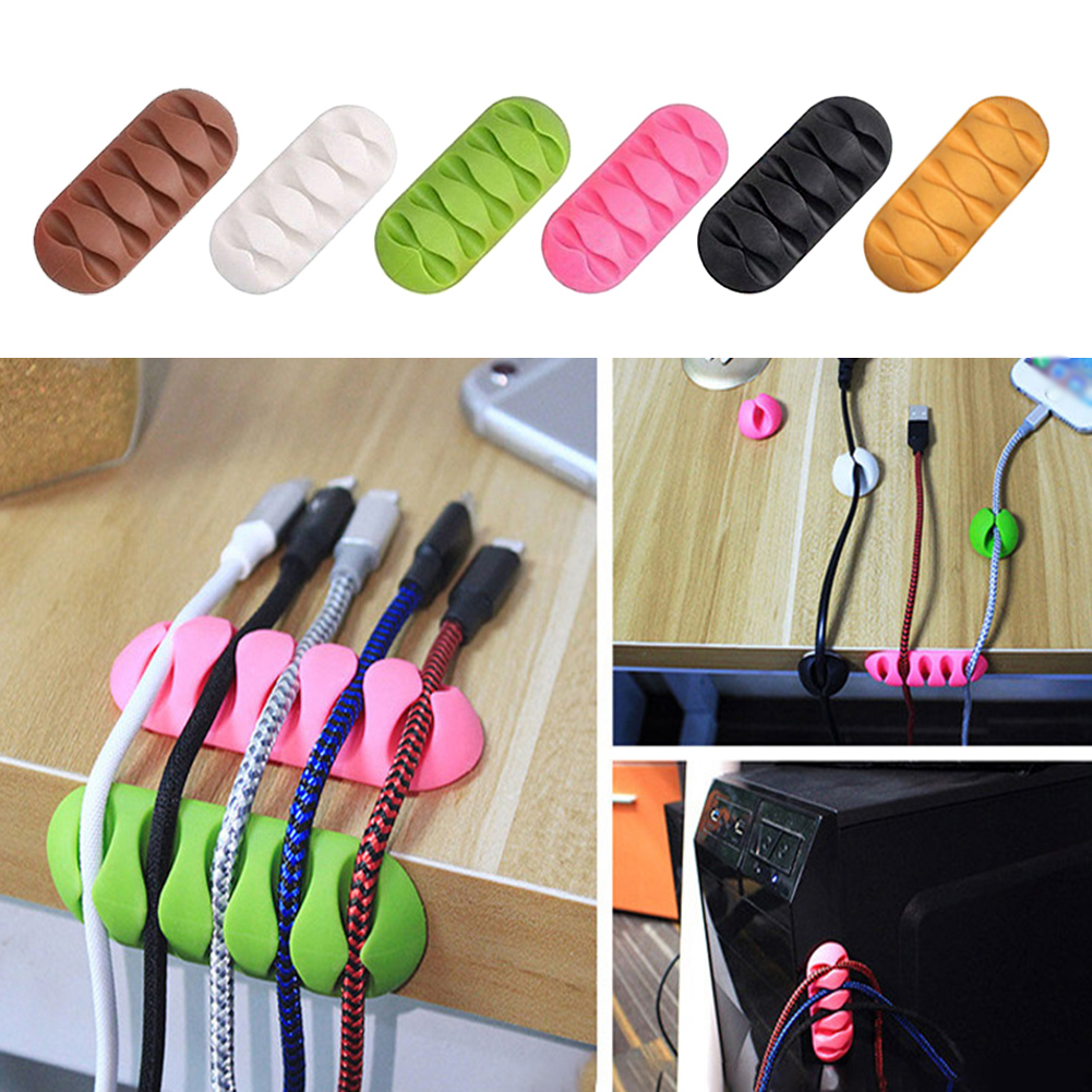 1PC Five-Hole Desktop Cable Fixer สายเคเบิลห้ารู Fixer Data Cable ...