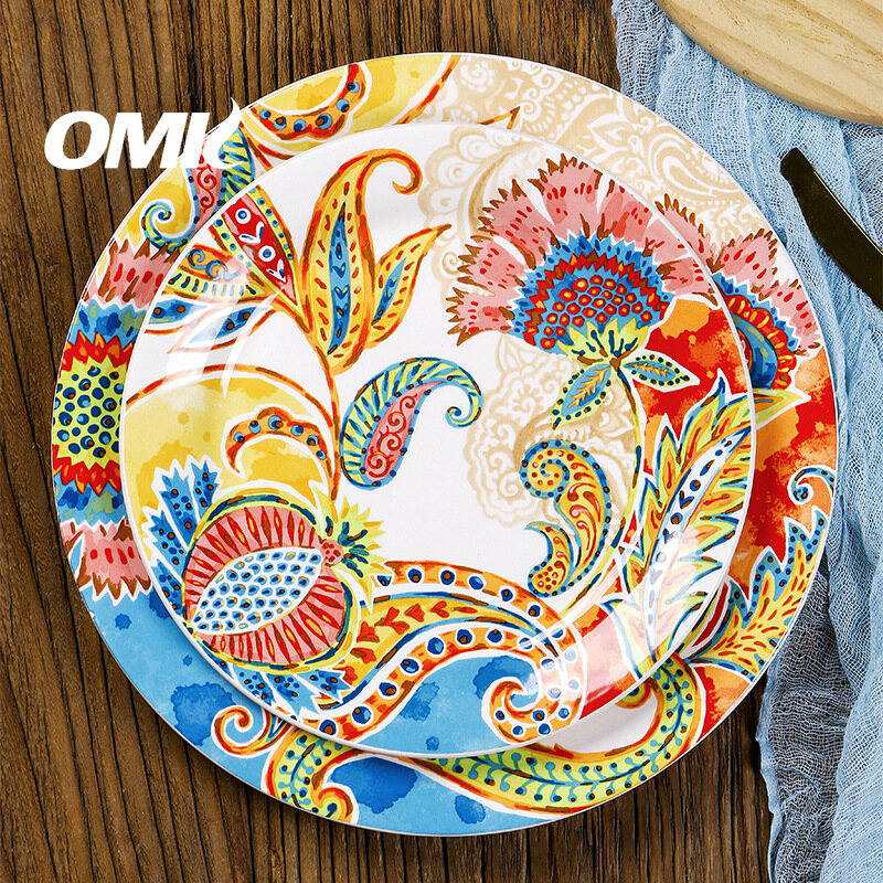 Omk Thổ Nhĩ Kỳ Phong Cách Bohemian underglaze Bộ đồ ăn bằng gốm Bộ đĩa ăn tối