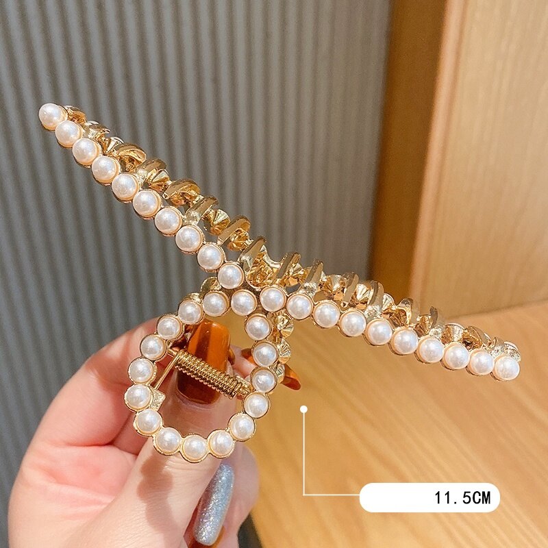 Korean Metal Hair Clamp Claw Butterfly Hair Clip Rhinestone Pearl Fashion Hair Accessories