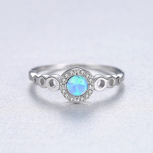 Bestone Nhẫn Opal 925 Bạc Opal Nhẫn Thời Trang Cho Nữ