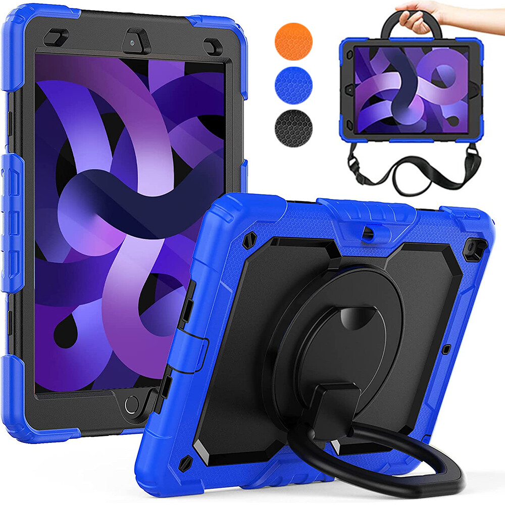 360 Rotating Multi-Functional Handle Ring Pencil Holder Shockproof Case for iPad 10th Gen 10.9 inch 2022, iPad 9th/8th/7th Gen 10.2 inch,iPad Air 5 Air 4,Pro 11 2021 2022,iPad 6th 5th Gen,Air 3,Air 2,Mini 6 5 4