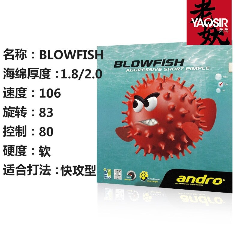 Bubble fish ANDRO shore BLOWFISH Poisonous puffer granule table tennis