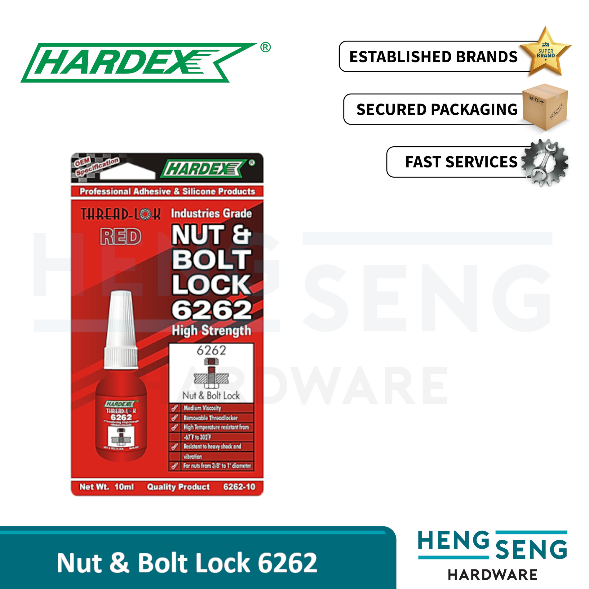 HARDEX THREAD LOCK NUT & BOLT LOCK 6262 HIGH STRENGTH Lazada