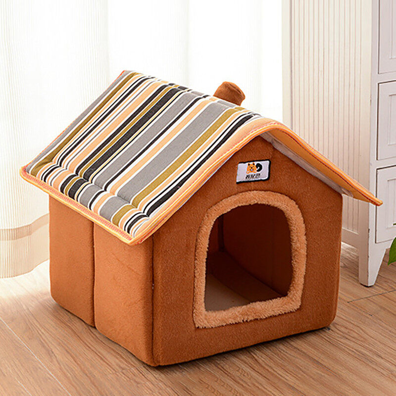 Nhà Cho Mèo Cưng Kennel Mùa Đông Giường Ấm Mềm Có Thể Gập Lại Thảm Ngủ Pad GW