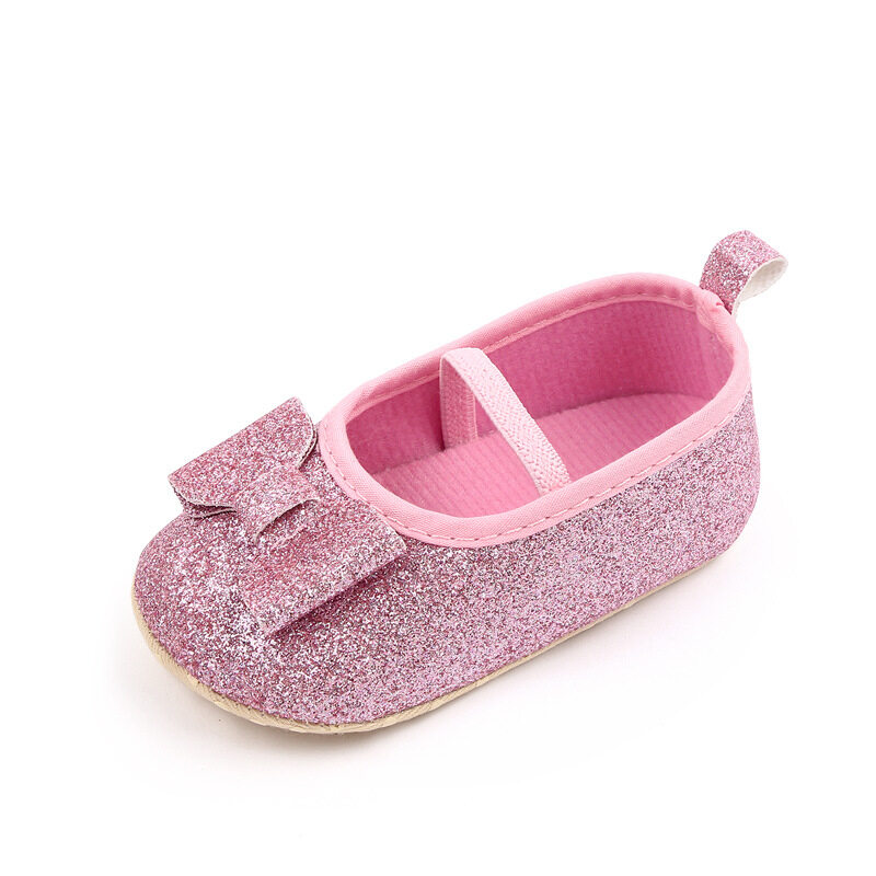 Glitter Bowknot Baby Girls Princess Shoes Non-Slip Soft Bottom