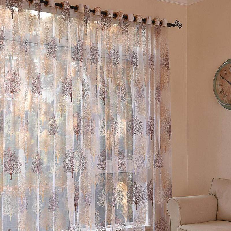 Aokaila Rèm Voan Cây Hoa 100*250 Cm, Rèm Voan Phòng Ngủ Phòng Khách