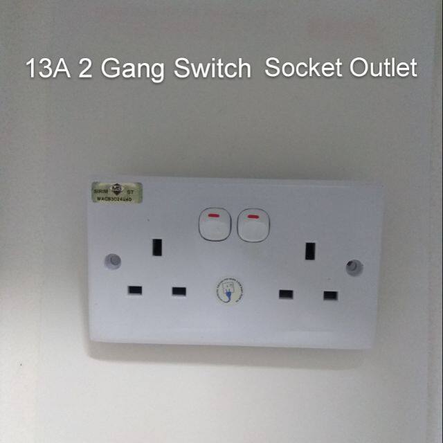 13Amp Double Switch Socket Outlet 2 point socket Lazada