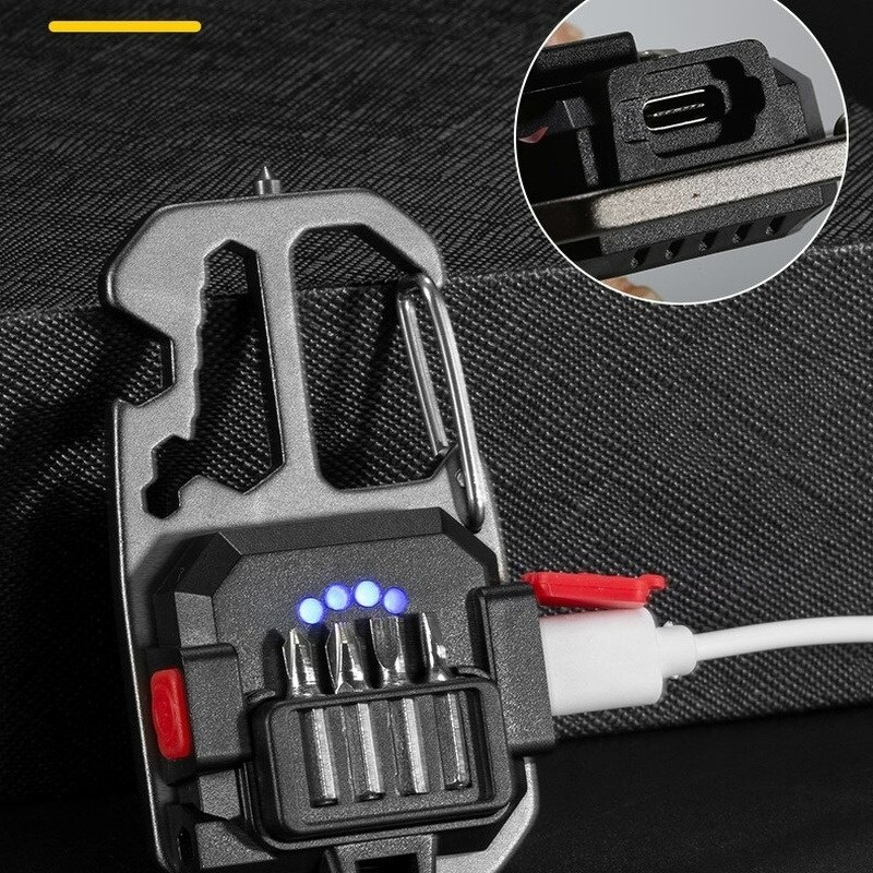 Portable Mini Multifunctional COB Keychain Light /USB Rechargeable Floodlight /Outdoor Work Camping Light