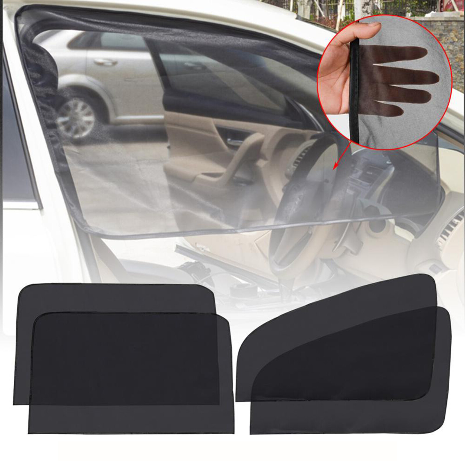 Tenmillion 4Pcs/Set Car Window Sunshade Magnetic Mesh Nylon UV Protection Curtain for Subaru Outback