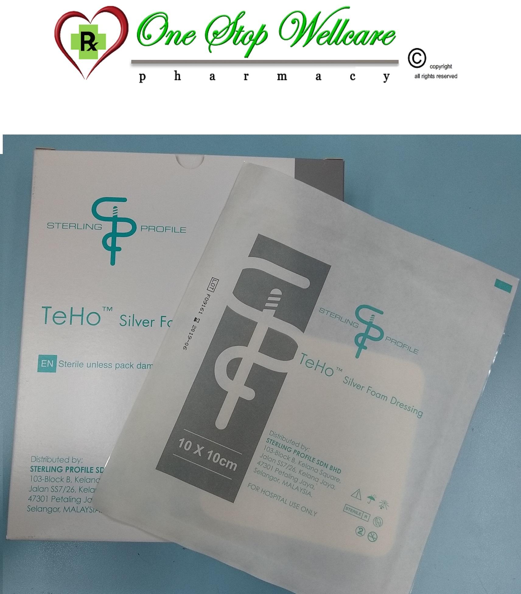 teho silver foam dressing TEHO FOAM DRESSING 10CMX10CM 10'S (1 BOX) / TEHO SILVER 10'S (1 BOX)