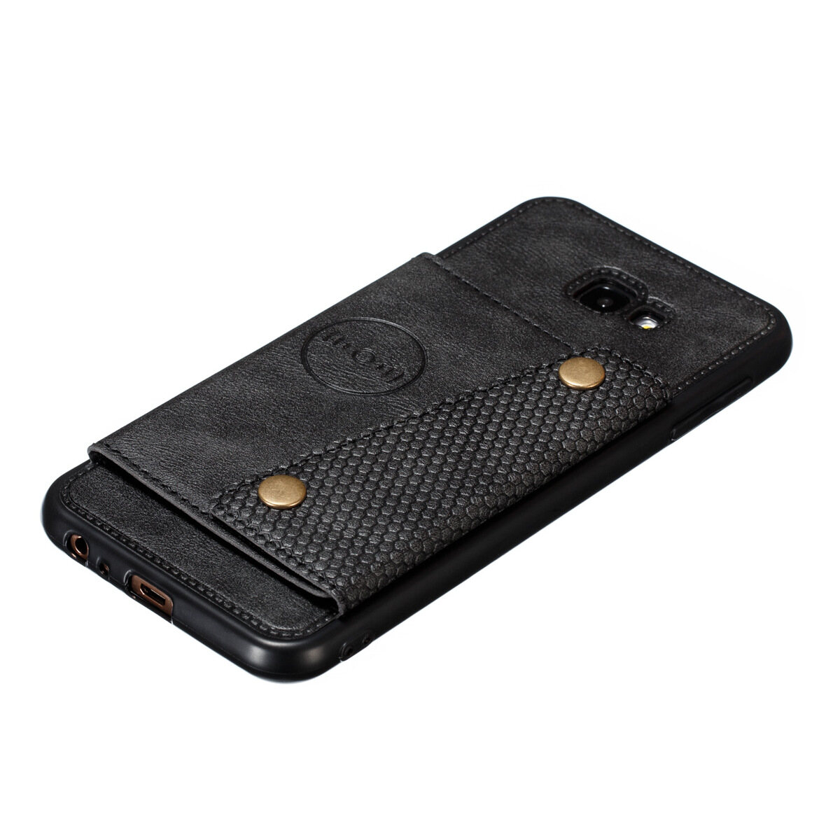 Cho Samsung J4 + j4plus da trường hợp nhiều Folio lật Bìa Wallet trở lại trường hợp vỏ, có thể làm việc với gắn trên xe hơi, ẩn thẻ tín dụng ID khe giữ, retro nút kim loại clasp, đứng hỗ trợ
