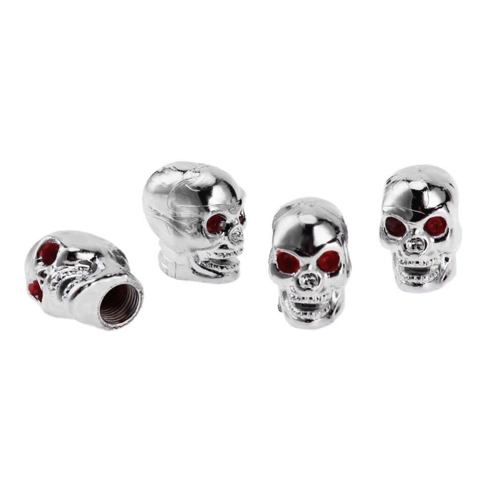 Automobiles 4pcs Skull Car Auto Bike Wheel Tyre Tire Valve Stem Air Caps Dust Covers Auto Accessories for Truck Bike Motorcycle