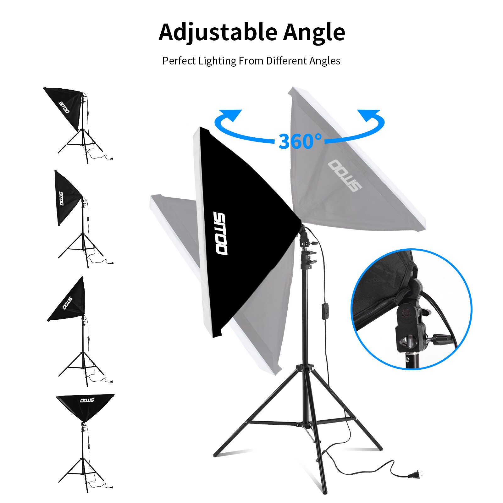 Selens 2X 135W LED hộp mềm Softbox chụp ảnh chiếu sáng liên tục Kit đứng Studio