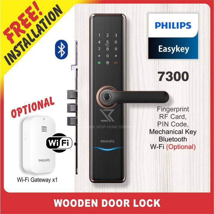 PHILIPS 7300 Bluetooth / Wi-Fi (Copper) Smart Fingerprint Digital Door ...
