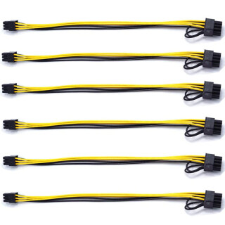 6 pin male to 8(6+2) pin male pcie adapter power cable server pci express extension cable 24 inches 1